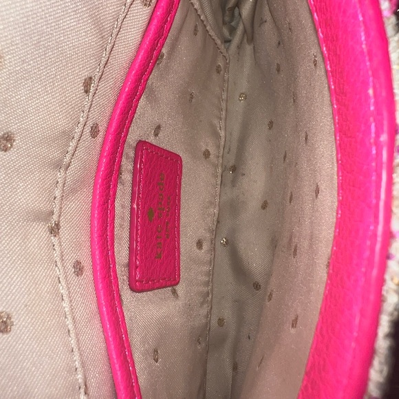 Kate Spade New York Multicolor Tweed Lightweight Flap Crossbody Cloth Purse - Picture 8 of 12